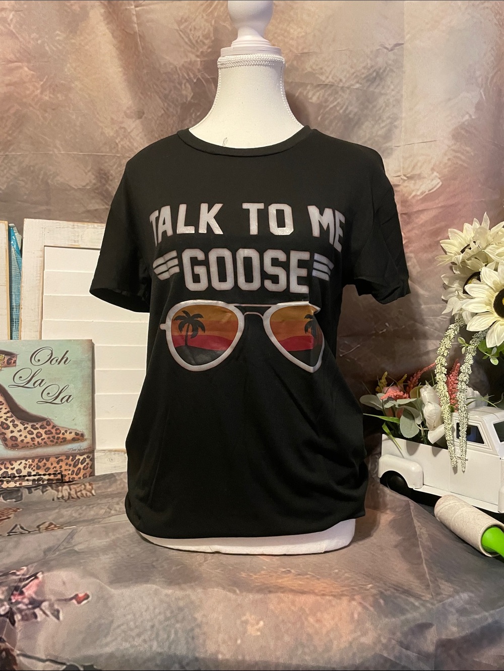 Talk To Me Goose Graphic Tee - Black
